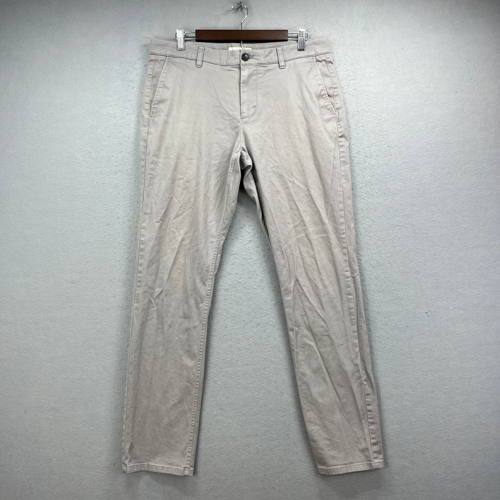 Hawker Rye Chino Pants Mens 34x32 Beige Khaki Slim Stretch Casual Preppy Office